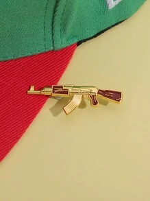 1/4 件高尔夫帽夹，简约金属新卡通别针，趣味装饰针高尔夫帽徽章，棒球帽链，墨西哥风格人物枪支胸针，送给朋友的礼物（礼品卡）