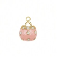 6Pcs Enamel Women Purse Bag Charms Pendant For Jewelry Bracelet Making Craft Findings Bulk