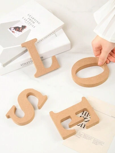 1 件木制英文字母装饰件，适合家庭、客厅、接待台最佳礼物