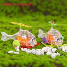 2 件全新发条直升机，带螺旋桨和起落架，透明迷你飞机玩具 - 彩色 - 查看 1