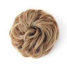 1个凌乱发髻波浪卷发髻发圈假发接发合成发髻，适合女性和女孩，混合金色和灰金色棕色蓬松盘发发髻假发片 - 彩色 - 查看 22