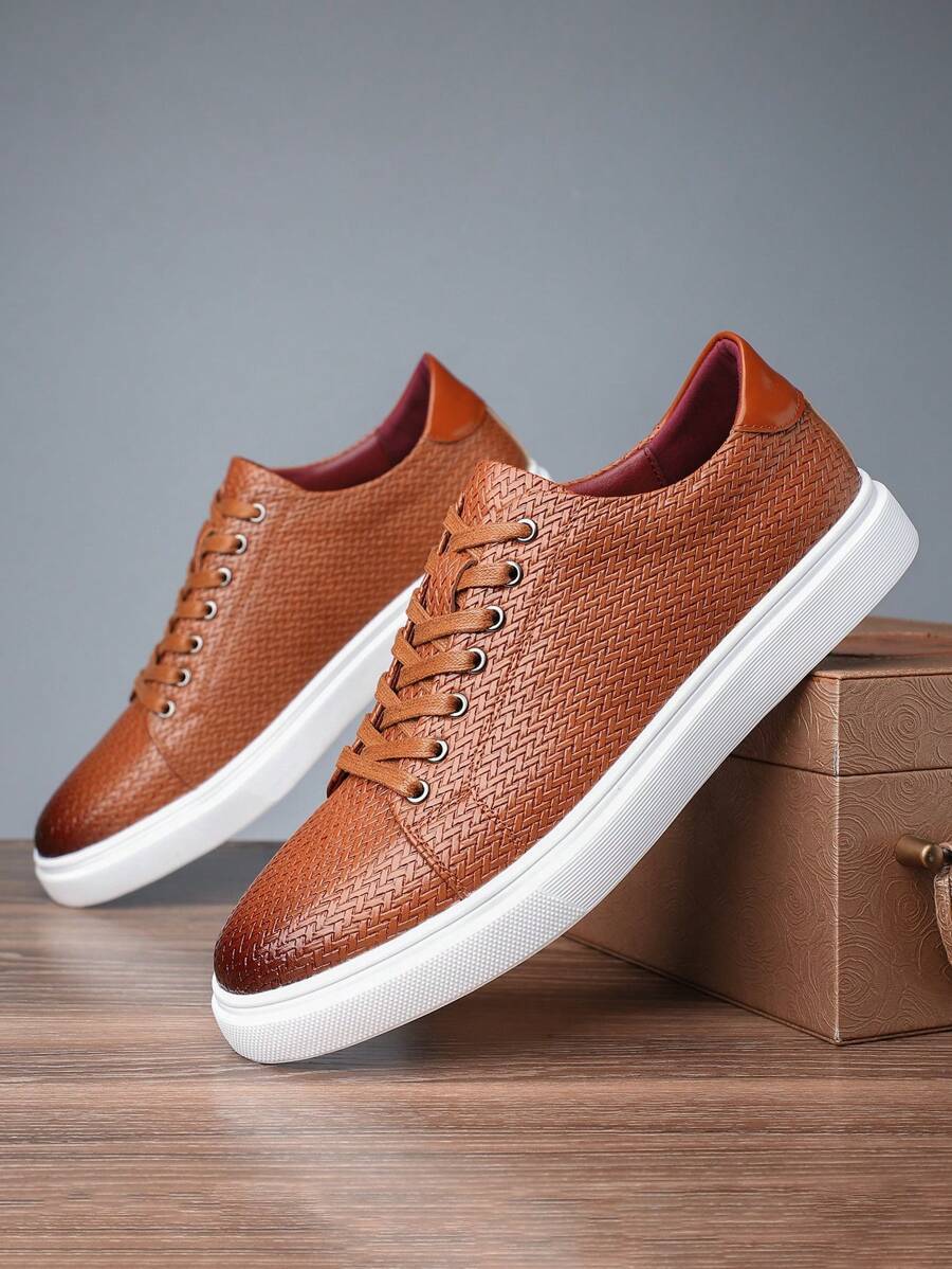 Nuevos tenis casuales de alta gama para hombre, de corte bajo, suela blanda y transpirable - Caqui - Ver 1