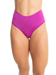 Thong High Waist Microfiber Double Thread - Màu Hoa hồng đỏ - Xem 2