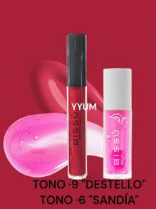 KIT BRILLO DE LABIOS Y BRILLO LABIAL MAGICO BISSU - TONO 9 Y  "SANDIA" - Ver 2