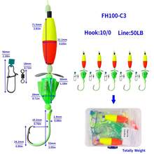 HENGJIA Catfish Float Rigs, Catfishing Tackle Floats With Rattler Rigs For Catfish Fishing 6/0 8/0 10/0 Circle Luminous Hooks - Multicolor - View 22