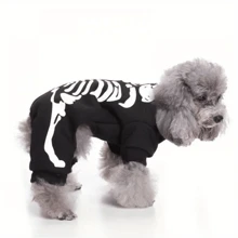 Costume da scheletro per animali domestici per Ognissanti, vestito da festa per animali domestici, accessori per travestimento per cani e gatti