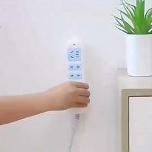 5Packs Of Premium Adhesive Socket Holders - Easy Self-Adhesive Desktop Fixers For Cable Management - Slide-In Power Strip Holders With Strong Grip And Compact Design For Organized Workspace Cable Organizer - White - View 9