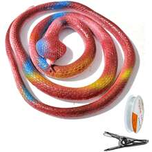 帶有夾子和拉繩的逼真橡膠蛇惡作劇玩具-熱塑性橡膠材質-無需電池-理想的高爾夫球場玩笑，家庭和朋友的惡作劇(105cm/41.33in) - 彩色 - 查看 11