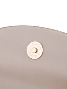 Bolso de mano de color champán, sólido, elegante y versátil para fiestas y eventos de noche - Champán - Ver 4