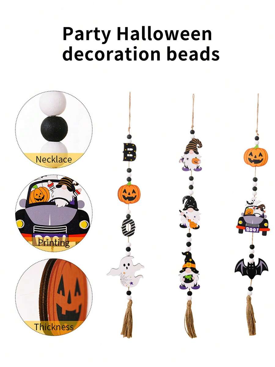 (1 cái) Halloween treo tại nhà Lễ hội ma Hạt trang trí Mặt dây chuyền hình dơi bí ngô Mặt dây chuyền trang trí ngày lễ Mặt dây chuyền ma dơi Mặt dây chuyền bằng gỗ Dây treo Đồ dùng bố trí cảnh lễ hội ma - Nhiều màu - Xem 1