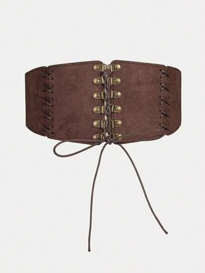 1 pieza Correa de corsé estilo gótico con cordones ajustable, adecuado para uso diario y fiesta, accesorio de entrenador de cintura para Halloween, para vestidos, estilo occidental vaquero, país, vintage, para mujeres.