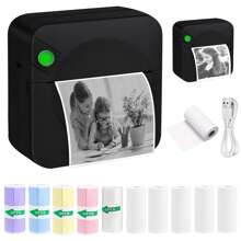 GOTOOGO Mini Thermal Printer, Portable Inkless Printer, Compact Pocket Printer, Compatible With IOS And Android, For Printing Photos, Diaries, DIY Works, Children's Electronics, Fujifilm Cameras, Children's Cameras, Film Cameras - Multicolor - View 2