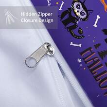 3 件套万圣节快乐主题图案印花时尚床上用品套装，1*羽绒被套+2*枕套，双人羽绒被床上用品套装，特大号床、情侣床或单人床，适合男孩、女孩和青少年的卧室、客房、酒店 - MMC-SJT0077 - 查看 6