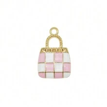 6Pcs Enamel Women Purse Bag Charms Pendant For Jewelry Bracelet Making Craft Findings Bulk