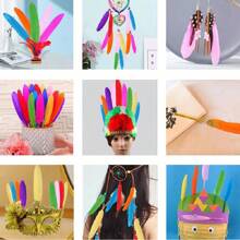 50 Buah Bulu Angsa 10-15cm Aneka Warna, Bulu Lurus Kecil untuk Dekorasi Perhiasan Pesta Pernikahan, Kerajinan Tangan DIY Berwarna-warni - MultiWarna - View 10