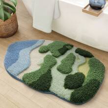 Moss Bath Mat, Ultra Thick Soft Green Bathroom Rug, Water Absorbent Non Slip Microfiber Bath Rugs For Bathroom Floor, Shower, Sink, Bedroom, 20"X32" - 查看 3