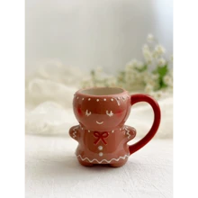 300ml Gingerbread Man Christmas Mug 3D Gingerbread Man Ceramic Cup Milk Coffee Water Cup Mug Gift,Home Decor,Kitchen Decor Decor,Room Decor,Christmas Decor,Party Decor,Decorative Crafts,Desk Ornaments,Table Decorative Ornaments,Party Gift Decorations,Christmas Decorations,Christmas Gift.