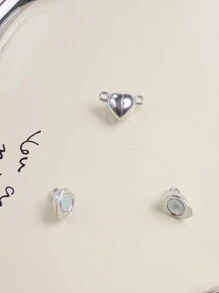 10pcs Magnetic Heart Pendant, Jewelry DIY Accessory, Necklace, Bracelet, Detachable Heart Design