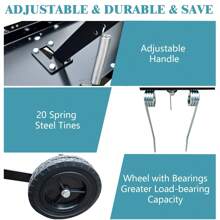 48 Inch Lawn Dethatcher,Pull Behind Dethatcher For Lawn Care,Pull UP Thatch,Moss,Leaves,Steel Tow Behind Dethatcher With 24 Tines For Lawn Tractor,Farms Yard Tools - 45.3 英吋深 x 48 英吋寬 x 34.1 英吋高 - 查看 3