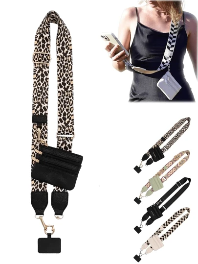 Curea de telefon cu husă cu fermoar Clip și cureaua pentru telefon Snur de telefon cu fermoar Husă pentru portofel Curea pentru telefon Crossbody Companionul perfect pentru exterior Perfect atât pentru doamne, cât și pentru bărbați (1 este un model nedetașabil, iar culoarea părților metalice este aleatorie) pentru femei Portofel Portofel