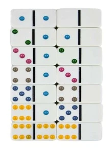 Domino Juego De Meza 28 Fichas Con Estuche Metalico - Negro - Ver 2