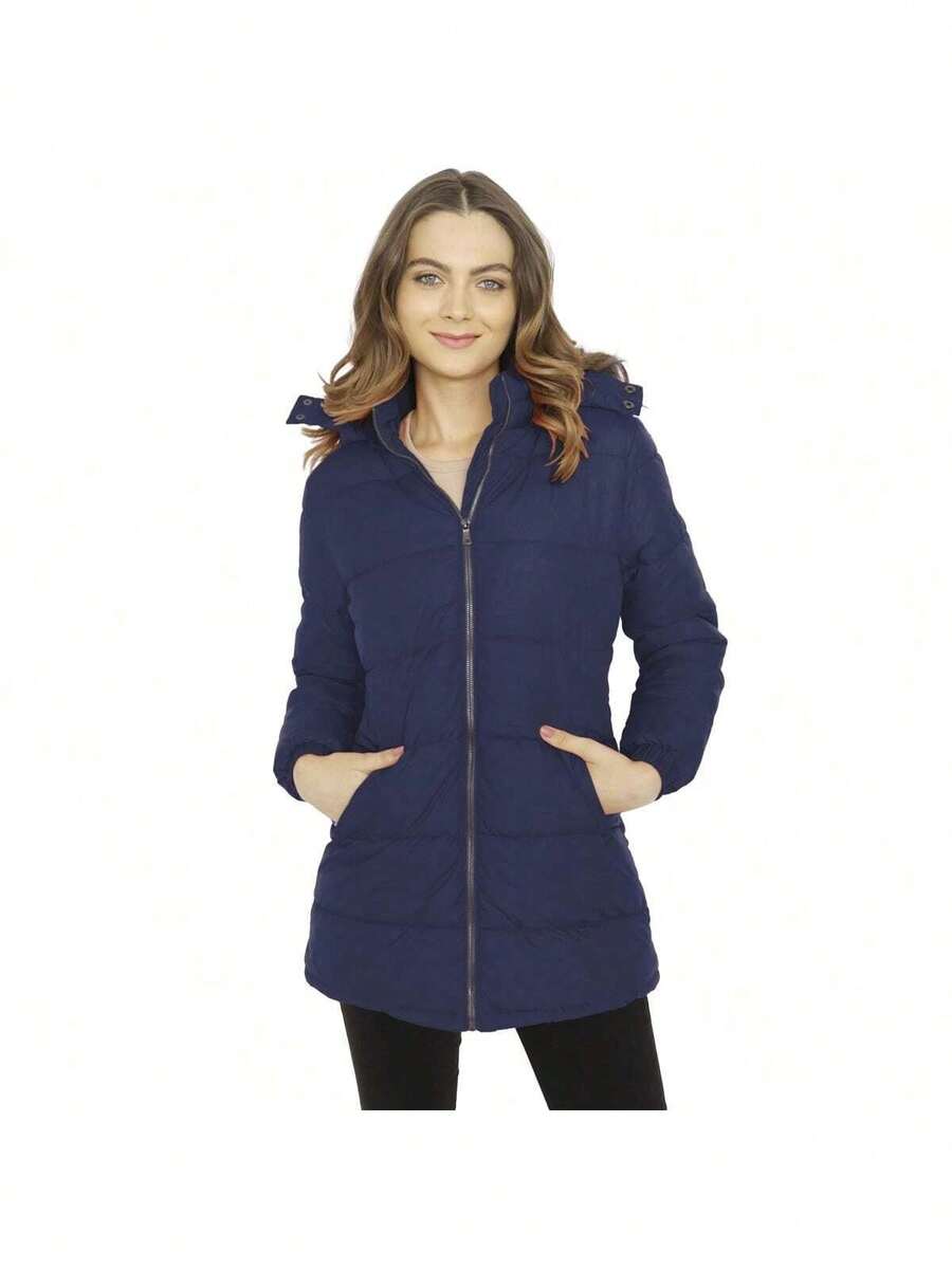 Women's Hooded Jacket With Plush Hat Roosevelt51 - 藏蓝色 - 查看 1