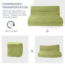 MAXYOYO Fluffy Soft Bean Bag Sofa Bed,Extra Thick Adult Floor Mattress With Washable Soft Faux Fur Cover,Folding Sofa Bed For Bedroom Living Room,Navy,Single - 綠色 - 查看 9