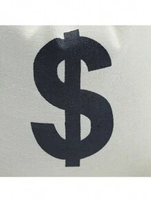 1 pièce Sac à argent en canevas pour fête, sac à argent de déguisement avec signe du dollar, sacs à argent de 20 x 17 cm pour faveur de fête, braquage de banque, pirate, cowboy, thème de fête déguisée