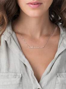 Personalized Name Necklace With Box Chain Custom Name Necklace For Women Stainless Steel Customized English Letter Name Pendant Handmade Jewelry Unique Birthday Gift For Her Mom Girlfriend, Wife,Bridesmaid Gold Stylish, Fall Fashion, Vintage For Father's Day, For Weddings, For Daily Wear