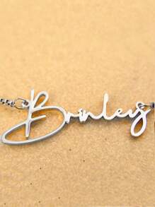 Personalized Name Necklace With Box Chain Custom Name Necklace For Women Stainless Steel Customized English Letter Name Pendant Handmade Jewelry Unique Birthday Gift For Her Mom Girlfriend, Wife,Bridesmaid Gold Stylish, Fall Fashion, Vintage For Father's Day, For Weddings, For Daily Wear