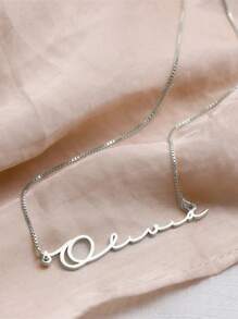 Personalized Name Necklace With Box Chain Custom Name Necklace For Women Stainless Steel Customized English Letter Name Pendant Handmade Jewelry Unique Birthday Gift For Her Mom Girlfriend, Wife,Bridesmaid Gold Stylish, Fall Fashion, Vintage For Father's Day, For Weddings, For Daily Wear