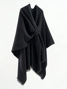 1pc Women Fashion Personalized Buckle Shawl Travel Jacket Winter Fall