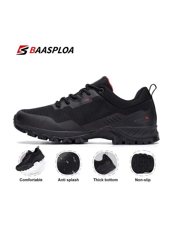 baasploa Men's Outdoor Shoes Waterproof Men's Outdoor Sports Mountaineering Non-Slip Men's High Quality Hiking Shoes