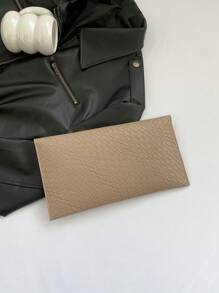 鳄鱼压纹小信封包，复古设计女士手提包 - 卡其色 - 查看 6