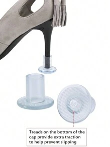 1 双高跟鞋保护套，PVC 防滑耐磨静音圆形鞋跟套，适用于女士草坪沙滩拉丁舞鞋软后跟鞋套，3 种尺码适用于女士凉鞋女士高跟鞋