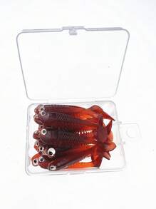 20 Peças Iscas de Pesca Macias Simulando Cauda de Peixe Pequeno 5cm 1,2g, Dourado Luminoso e Rosa, Adequado para Perca de Água Doce, Baixio, Acessórios para Pesca no Mar