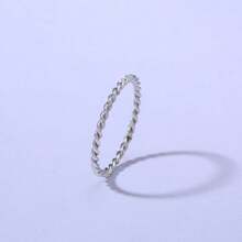 1pc Stainless Steel 18K Gold Plated Twisted Ring For Women