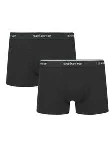 Kit 2 Selene Original Men's Boxer Briefs Plus Size Plain Cotton Basic