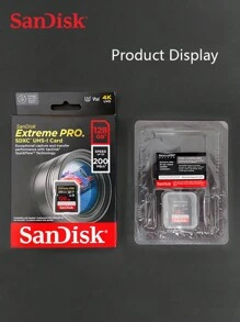 SANDISK SanDisk Extreme PRO SDXC UHS-1 Card 64GB 128GB 256GB SDXC V30 A2 Top Speed Bigger SD Card Speed Up To 200MB/S USH-1 Support For Camera Car DV SLR