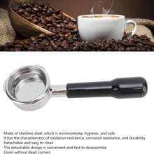 58mm 3 Ears Stainless Steel Bottomless Portafilter, Coffee Handle Cup Filter Basket Replacement For Barsetto BA101 BA102 Calphalon Temp IQ - Multicolor - View 9