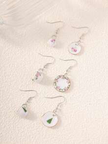 1pair Vintage Chinese Style Blue & White Porcelain Tea Cup & Saucer Dangle Earrings, Suitable For Casual Wear Or Parties (Slight Color Difference Due To Batch) - Multicolor - View 5
