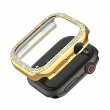 1 个双扣水钻嵌入式半盖 PC 表壳适用于 38/40/41/42/44/45/49 毫米 Apple Watch Ultra/SE/9/8/7/6/5/4/3/2/1，防刮擦、防震，兼容 Apple Watch Series 10 42 毫米 46 毫米