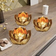 1 件金色陶瓷圣诞烛台，适用于办公室、派对、节日、生日、婚礼、家庭、酒店、餐厅、客厅、卧室、婚礼派对、厨房、花园装饰、圣诞节、婚礼、春夏装饰、节日派对 - 金色 - 查看 2