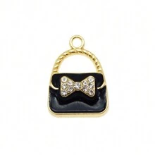 6Pcs Enamel Women Purse Bag Charms Pendant For Jewelry Bracelet Making Craft Findings Bulk