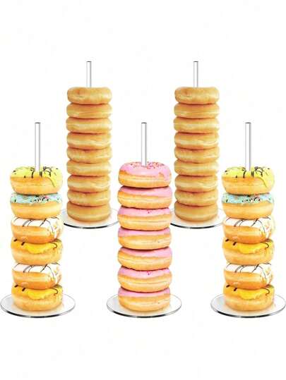 1pc Clear Acrylic Donut Stand, Round Shape, Birthday Party Wedding Food Display Rack Wedding Decor Wedding Party Supplies Wedding Decorations Wedding Accessories Wedding Cake Stand Back To School