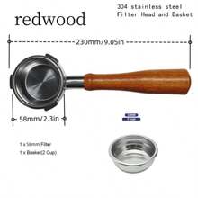 58mm 3 Ears Stainless Steel Bottomless Portafilter, Coffee Handle Cup Filter Basket Replacement For Barsetto BA101 BA102 Calphalon Temp IQ - Multicolor - View 11