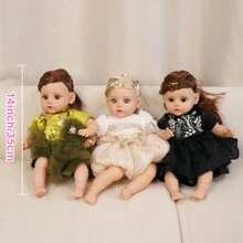 VACOS 14" Reborn Baby Doll With Fashion Clothes Soft Skin Cotton Body Lifelike Realistic Baby DIY Toys For Bebe Birthday