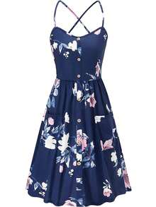 Women Midi Dresses - 藍色 - 查看 3