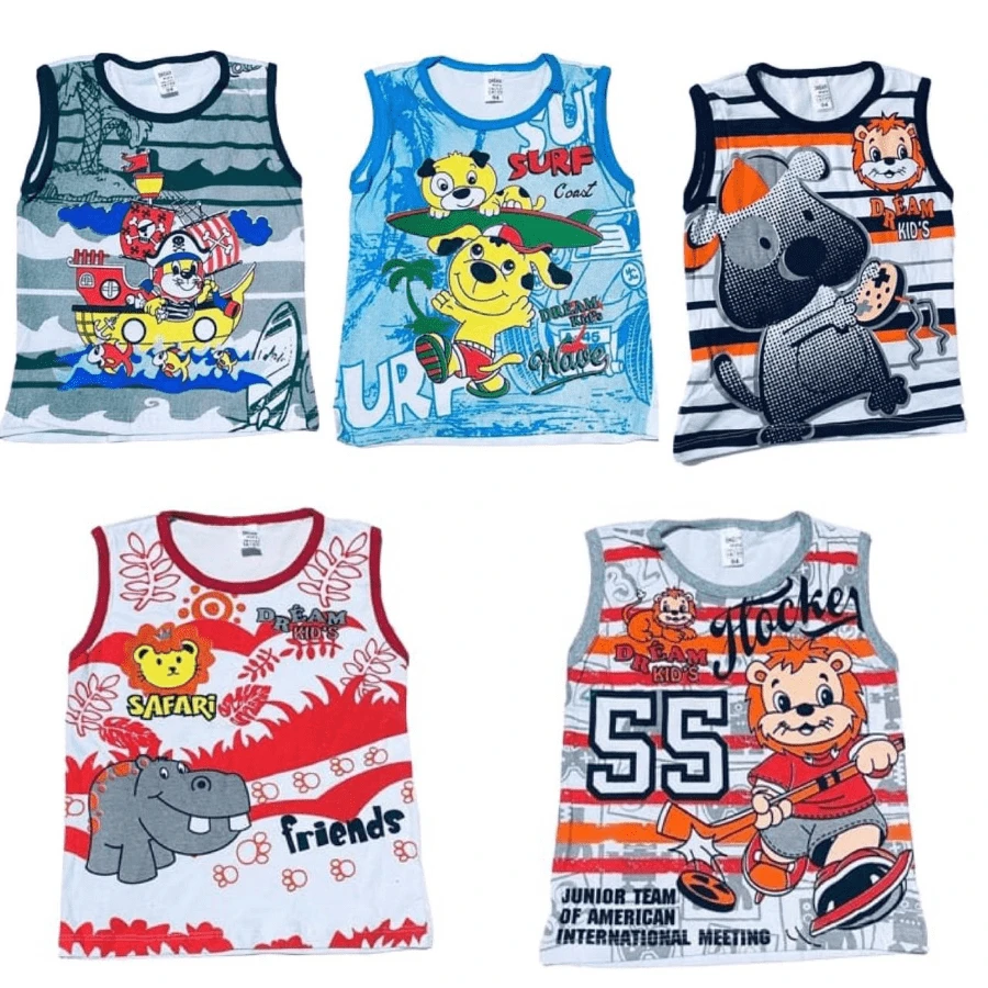 KIT 3 MEN'S CHILDREN'S TANKTOPS - Nhiều màu - Xem 1