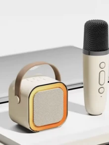 All-In-One Wireless Karaoke Microphone, Home KTV Set With Speaker - White - View 2